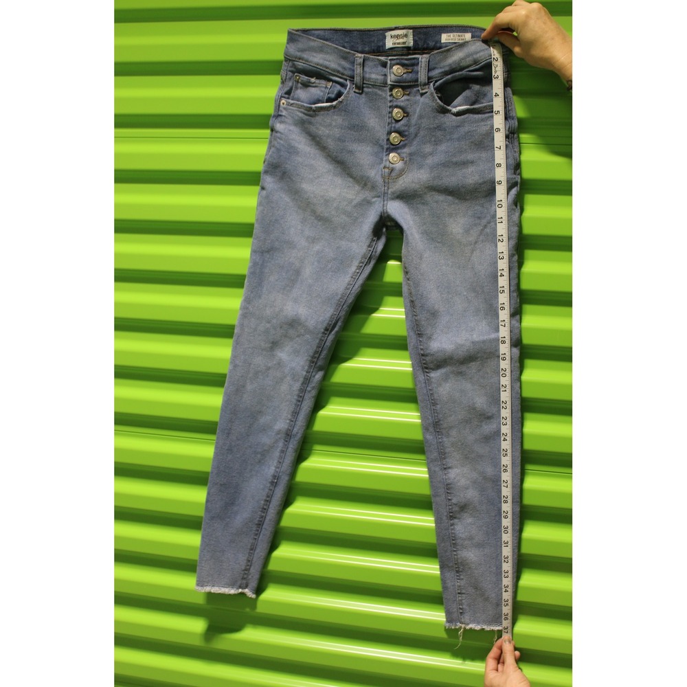 Kensie Jeans Vintage Luxe The Ultimate High Rise Skinny Button Fly Blue 4/27 - Picture 7 of 11